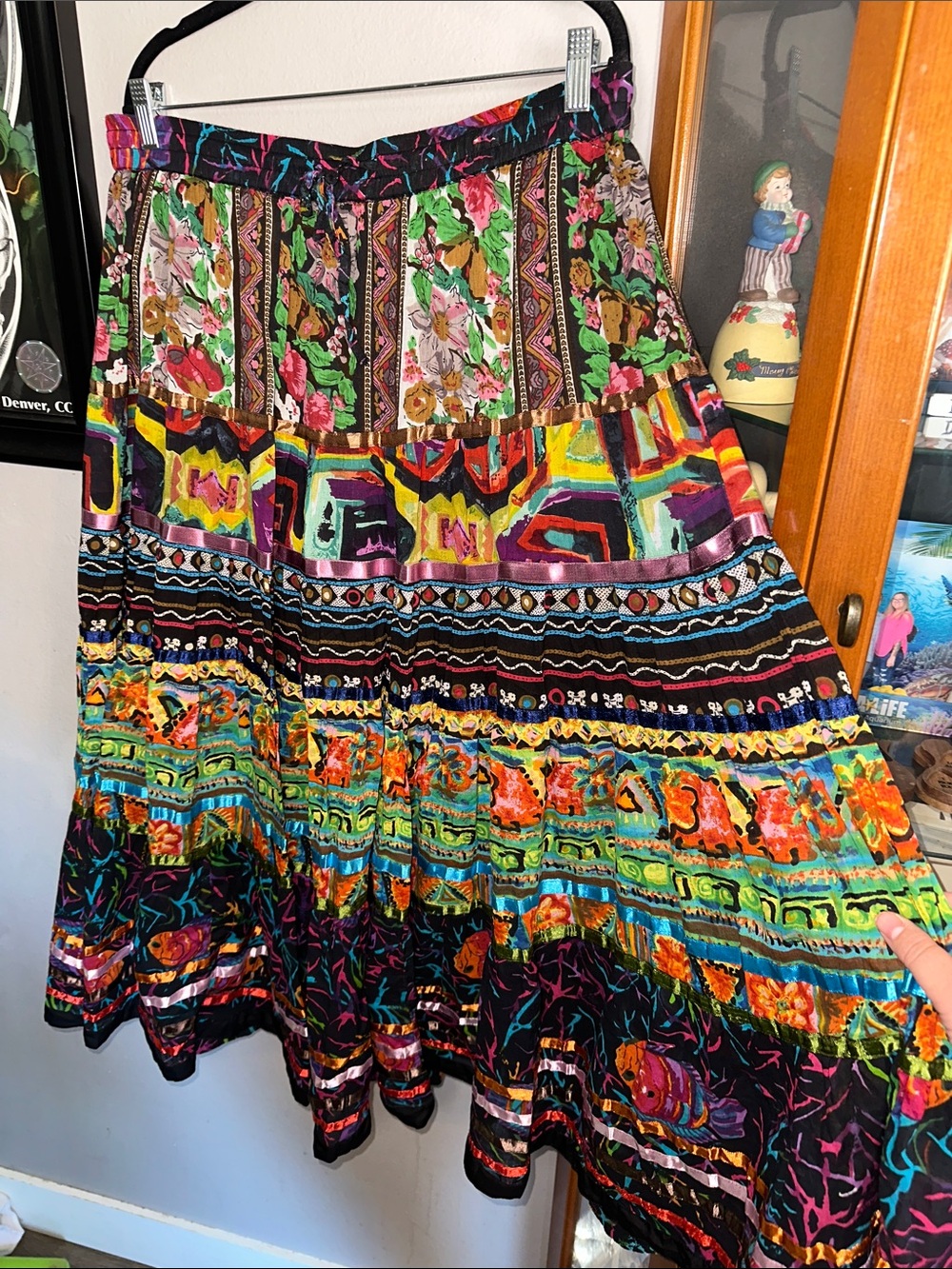 TravelSmith Multicolor Boho Patchwork Maxi Skirt